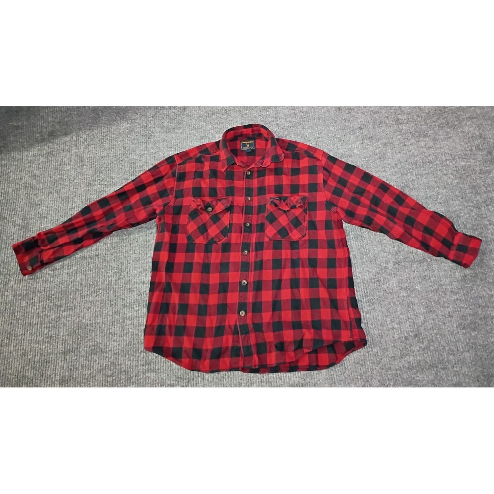 Woolrich Men's Red And Black Buffalo Plaid Flannel Shirt Size Large Outdoor